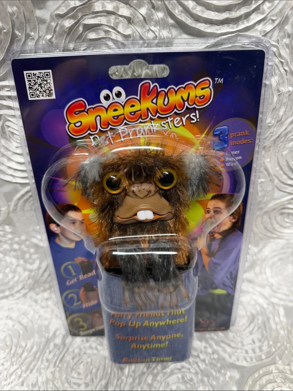 Brown Furry Prankster Plush with Built-In Timer